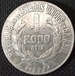 Brasil - 1924 - 2000 Réis - Prata 0.500, 8g,  26mm - Soberba.