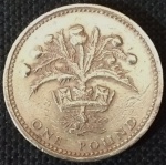 Inglaterra - 1989 - 1 Pound - Níquel-Latão, 9.5g,  22.5mm.