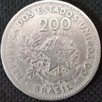 Brasil - 1901 - 200 Réis - Cupro-Níquel, 8.02g,  25mm.