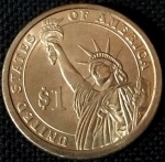 USA - 2008 1 Dolar - Presidente dos EUA - Martin Van Buren (1837-1841) - Cobre com revestimento de Latão-Manganês, 8.1g,  26.5mm.