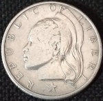 Libéria - 1961 - 25 Cents - Prata 0.900, - 5.18g,  22.96mm - Excelente estado.