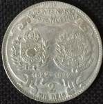 Brasil - 1922 - 2000 Réis - 100 anos da Independência do Brasil (prata 0.900) - Prata 0.900, 7.9g,  26mm - "A" Fechado - FC.