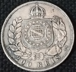 Brasil - 1867 - 200 Réis - Prata 0.835, 2.5g,  19mm.