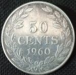 Libéria - 1960 - 50 Cents - Prata 0.900, 10.37g,  28.5mm - MBC.