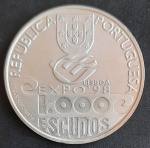 Portugal - 1999 - 1.000 Escudos - Milénio do Atlântico - Prata 0.500, 27.2g,  40mm - FC.