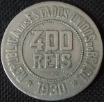 Brasil - 1930 - 400 Réis - Cupro-Níquel, 11.7g,  30.2mm - SOBERBA.