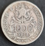 Brasil - 1913 - 1000 Réis - Prata 0.900, 10g,  26.2mm - Estrelas Ligadas.
