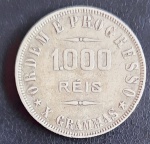 Brasil - 1000 Réis - 1911 - Prata 0.900, 10g,  26mm - Ótimo estado.