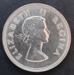 Africa do Sul - 1956 - 2 1/2 Shillings - Prata 0.500, 14.14g,  32.3mm - FC.
