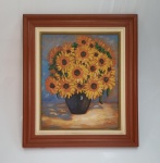 S.C. LIMA  OST.  Vaso de flores. Assinado na CID, medindo 62 cm x 54 cm com a moldura e 45 cm x 37 cm somente a tela.