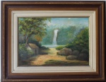 Quadro Ost " Casa no Riacho", Sem assinatura. Medidas de 54cm x 34cm. e 83cm x 63cm (moldura).