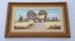 Antigo quadro OST representando  MOINHO DE VENTO , obra de Hugo Palmquist, Cotemborg, reproduzido por Gustave Tomaeus, datado de 21/02/53, medindo a tela 58 cm x 27 cm. e o quadro 78 cm x 48 cm.