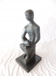 Bruno Giorgi -  Bela escultura dita " Orfeu", feita em Bronze patinado, com base em granito preto. Assinada na base. Medidas de 70cm x 27cm.