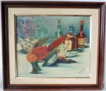 Ana Coimbra - Quadro Ost, Assinado no cid. Datado de 1961. Medidas de 53cm x 45cm (tela) e 74cm x 66cm (moldura).