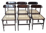 Sérgio Rodrigues - Belíssimo conjunto composto de 06 cadeiras modelo Lúcio Costa, todas em Jacarandá maciço e palhinha natural nova. Peças restauradas e em perfeito estado.