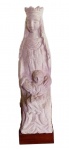 Bela escultura em mármore carrara representando N. Sra com menino . Med. 72 cm alt   (81 cm com base)