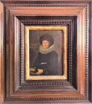 Escola Holandesa : "Retrato de uma dama" , O.S. Cobre , datado 1656 . Med. Mi 16 x 12 cm Me 38 x 34 cm