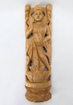 Escultura deus hindu Shiva (o destruidor e regenerador), entalhada em madeira. Med. Alt. 23,5 cm.