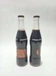 Lote com duas garrafas de vidro refrigerante ginger-ale, Antártica, 300 ml, original anos 80, lacradas. Rótulos conforme as fotos. Tampinha enferrujada. Med. Alt. 24 cm.
