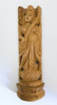 Escultura deus hindu Sarasvati (deusa da sabedoria), entalhada em madeira. Med. Alt. 23,5 cm.