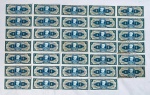 Numismática  Lote com 34 cédulas de 1 cruzeiro, no estado.