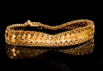 PULSEIRA ANOS 40 EM OURO ROSÊ 18K CONTRASTADO. PESO 40,7 GRAMAS MEDINDO 19,2CM X 1,4CM.Assista ao vídeo.