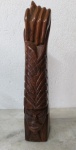 linda e Antiga Figa de madeira de Jacarandá Baiano  medindo 34 cm alt