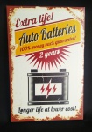 Estampa sobre tela de antiga propaganda de baterias. Medida 30x20cm. VEJA FOTO EXTRA.