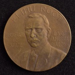 Medalha Comemorativa, Elihu Root - Terceira Conferência Internacional Americana - Rio de Janeiro/ Brasil, Ano 1906, Gravador Elm & Agry, Bronze, Muito Bem Conservada.