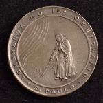 Medalha Comemorativa, Lembrança do 4º Centenário de São Paulo, Data 1954, Bronze Prateado, Muito Bem Conservada.