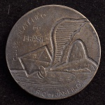 Medalha Comemorativa, Exposição Filatélico Regional / Clube Filatélico do Brasil, Prata, Peso 29 g, Muito Bem Conservada.