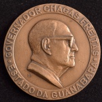 Medalha Comemorativa, Inauguração do Estádio de Atletismo " Célio de Barros"- Governador Chagas Freitas / RJ, Data 1974, Bronze, Flor de Cunho.