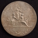 Medalha Comemorativa, Homenagem Visita do Presidente do Brasil Campos Salles à Argentina, Data Outubro de 1900, Bronze Prateado, Flor de Cunho.