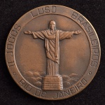 Medalha Comemorativa, II Jogos Luso Brasileiro - Rio de Janeiro / CBD, Data 1963, CMB, Bronze, Flor de Cunho.
