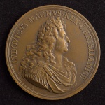 Medalha Comemorativa, Os Oradores do Rei do Sião - Fama, Data 1686, Bronze, Diâmetro 72 mm, Flor de Cunho.