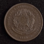 Moeda Brasileira, República, Valor 20 Reis, Ano 1889, Bronze, Soberba.