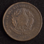 Moeda Brasileira, República, Valor 20 Reis, Ano 1899, Bronze, Muito Bem Conservada.