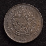 Moeda Brasileira, República, Valor 20 Reis, Ano 1905, Bronze, Soberba.