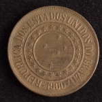 Moeda Brasileira, República, Valor 40 Reis, Ano 1900, Bronze, Soberba.