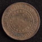 Moeda Brasileira, República, Valor 40 Reis, Ano 1895, Bronze, Muito Bem Conservada/Soberba.