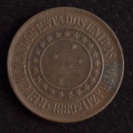 Moeda Brasileira, República, Valor 40 Reis, Ano 1889, Bronze, Muito Bem Conservada/Soberba.