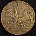 Medalha Comemorativa, Grande Prêmio da Independência do Brasil - DerbyClube 3 de Setembro / Independência ou Morte - RJ, Data 1922, Gravador GIRARDET, Bronze, Flor de Cunho.