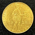 Moeda Estrangeira, HOLANDA, Valor 1 Ducado, Ano 1928, Ouro, Peso 3,5 g, Diâmetro 21 mm, Flor de Cunho.