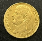 Rara Moeda Estrangeira, FRANÇA, Bonaparte Premier Consul, Valor 40 Francos, An 12 A, Ouro, Peso 12,9 g, Diâmetro 26 mm, Muito Bem Conservada.