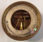 Antigo Barômetro / Termômetro sueco náutico em bronze . Sem testes . Mede: 14 cm 
