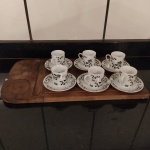 Jogo de xicaras de café em tema de fazenda - vaquinhas - 7 peças 