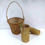 Conjunto de 3  utencílios indígenas confeccionado pela tribos do Pará. Medem: 23 cm a maior peça 