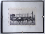 ANTIGO CARTÃO POSTAL  DE PORTO ALEGRE ( MERCADO PÚBLICO ) EMOLDURADO COM VIDRO . MEDE: 20 x 15 CM