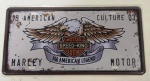 Placa em metal estilo  retró alusivo a HARLEY MOTOR - HARLEY DAVIDSON  - Mede: 30 x 16 cm