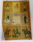 Calendário poster 1984 - Uniformes Militares - Excente para emoldurar, belíssimas pranchas. Medem: 45 x 30 cm. Bem conservado , capa com pequeno defeito 